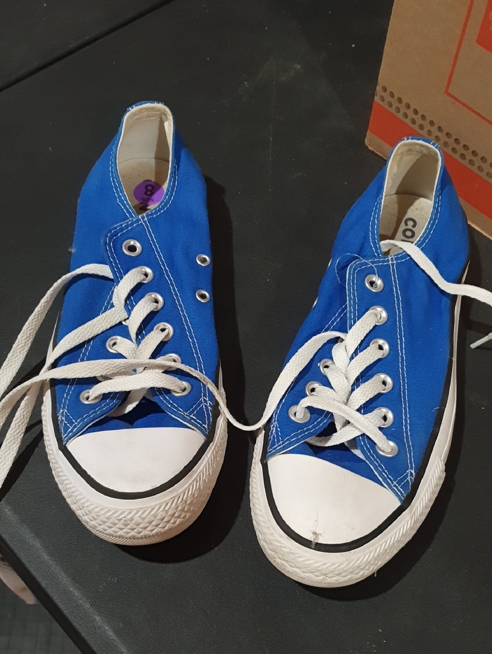 Converse Low-Top Sneakers in Royal Blue and White